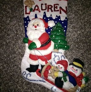 Handmade Christmas Stocking with name "Lauren"